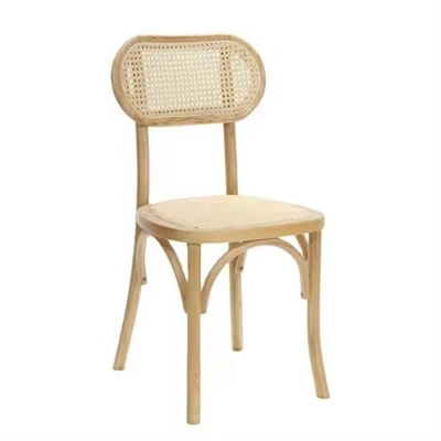 صندلی ناهار خوری گرد حصیری چوبی اصل عروسی